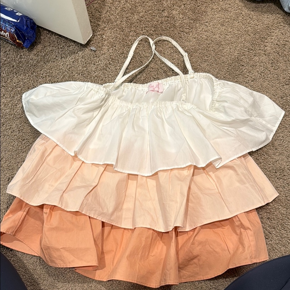 Pink lily tiered top size medium